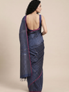 JHOOM Handwoven Tussar Silk Saree - Indigo