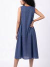 Handwoven Cotton Slip Dress Blue