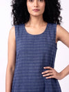 Handwoven Cotton Slip Dress Blue