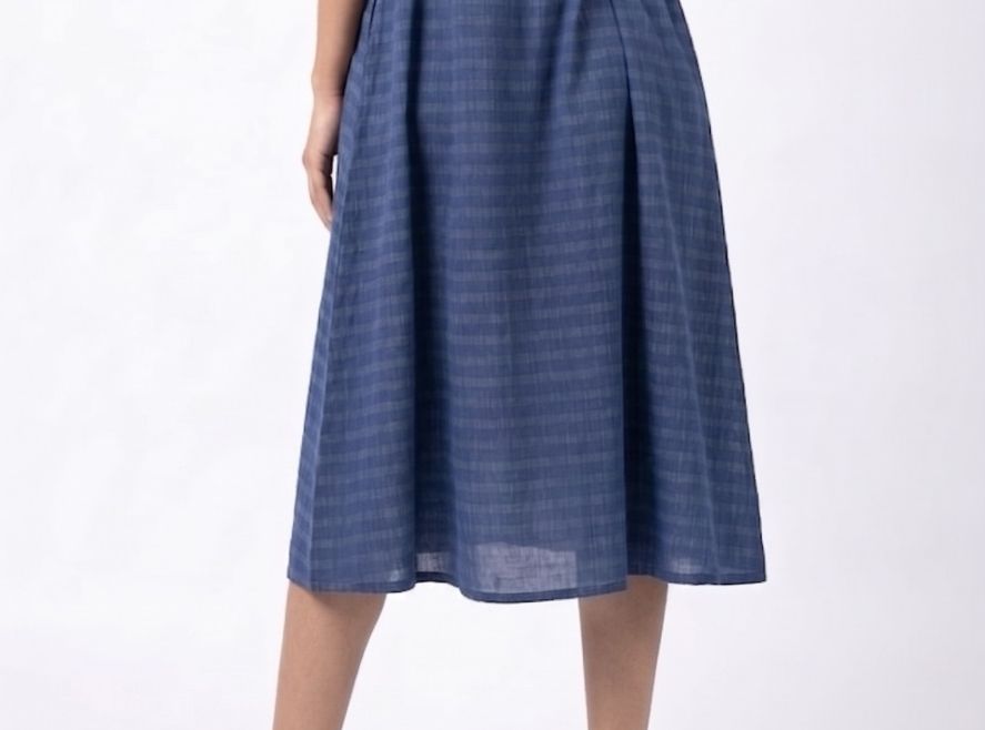 Handwoven Cotton Slip Dress Blue