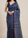 JHOOM Handwoven Tussar Silk Saree - Indigo