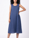 Handwoven Cotton Slip Dress Blue