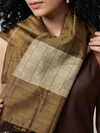 Tussar Silk Stole - Olive Green