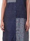 Handwoven Ikat Silk Shirt Dress Indigo