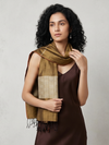 Tussar Silk Stole - Olive Green