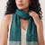 Tussar Silk Stole - Midnight Green
