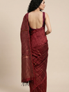 JHOOM Handwoven Tussar Silk Saree -Red