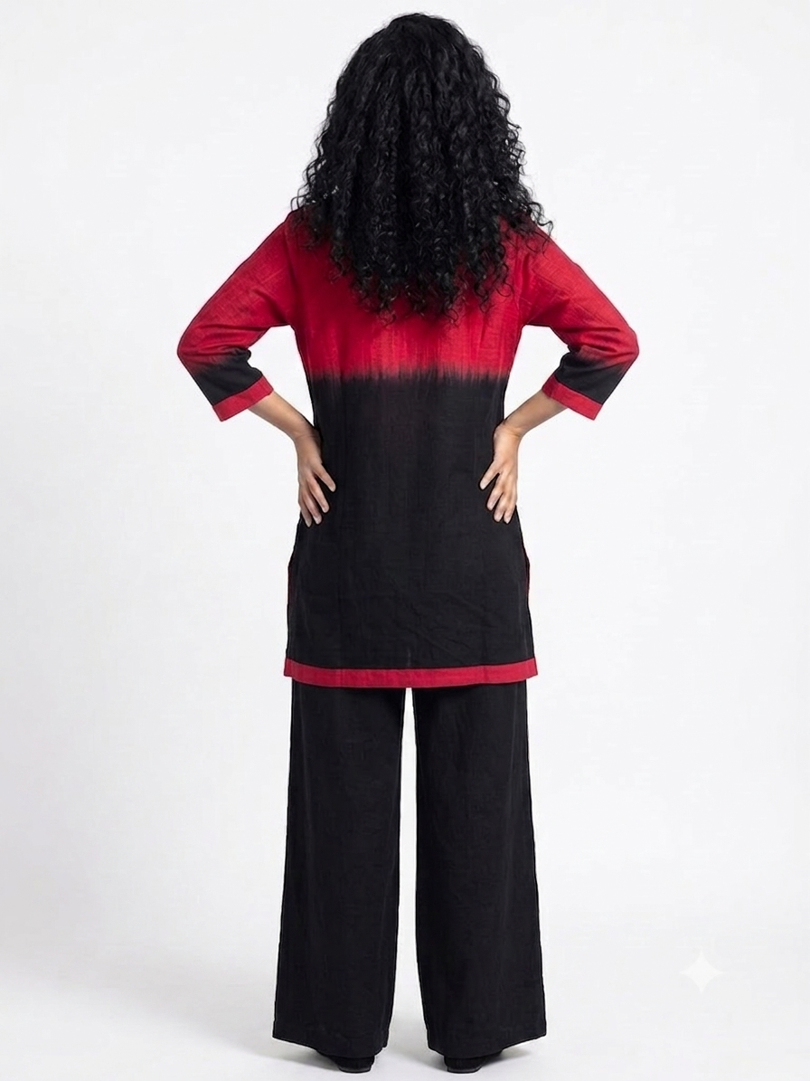 Handwoven ikat Silk Reversible Jacket Red