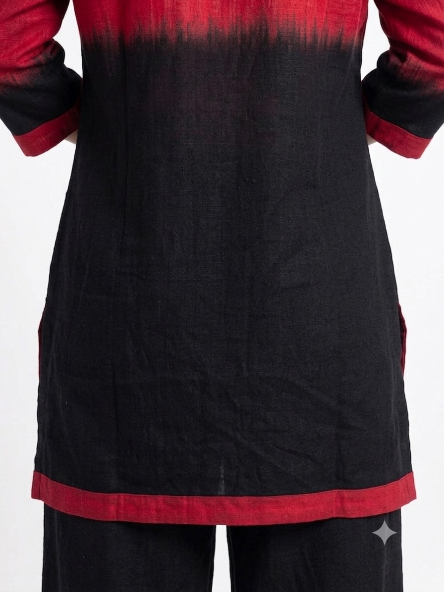 Handwoven ikat Silk Reversible Jacket Red