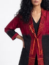 Handwoven ikat Silk Reversible Jacket Red