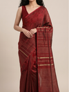 JHOOM Handwoven Tussar Silk Saree -Red