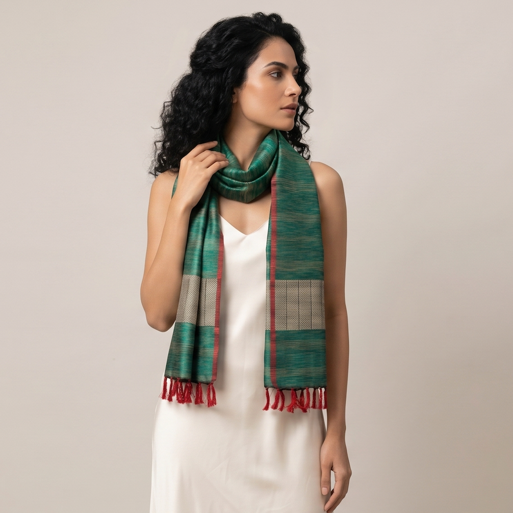 Tussar Silk Stole - Wild Forest