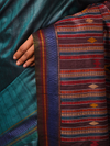 BOMKAI Handwoven Tussar Silk Saree - Teal Blue - Vriksh Designs