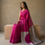 CHAAND Handwoven Ikat Silk Saree - Pink Grey