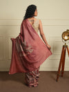 DABU TREE OF LIFE Peacock motif Tussar Silk Sari - French Pink