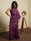 JHOOM Handwoven Tussar Silk Saree - Amethyst