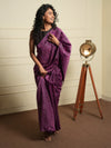 JHOOM Handwoven Tussar Silk Saree - Amethyst