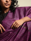 JHOOM Handwoven Tussar Silk Saree - Amethyst