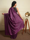 JHOOM Handwoven Tussar Silk Saree - Amethyst