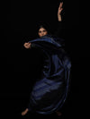 GOONJ Thippa Ikat Handwoven Silk Saree -  Midnight Blue