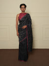 Neer Zari Handwoven Tussar Silk Saree - Black