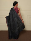 Neer Zari Handwoven Tussar Silk Saree - Black