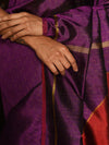 SHUNYA Ikat Silk Handwoven Sari - Plum Purple - Vriksh Designs