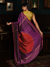 SHUNYA Ikat Silk Handwoven Sari - Plum Purple - Vriksh Designs
