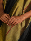 Rekha Ikat Silk Saree - Black and Copper
