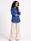 Handwoven Cotton Women's Shirt - Indigo