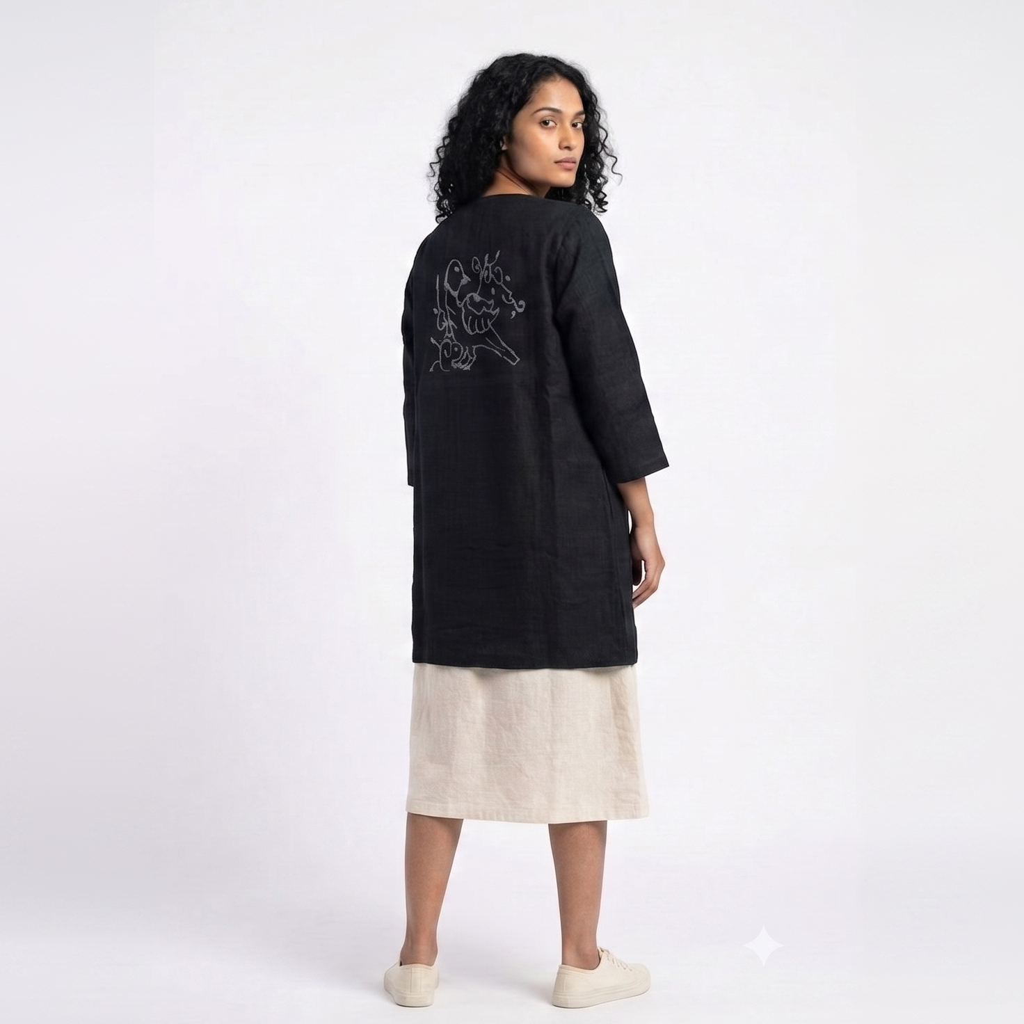 Handwoven Ikat Silk Reversible Jacket- Gold