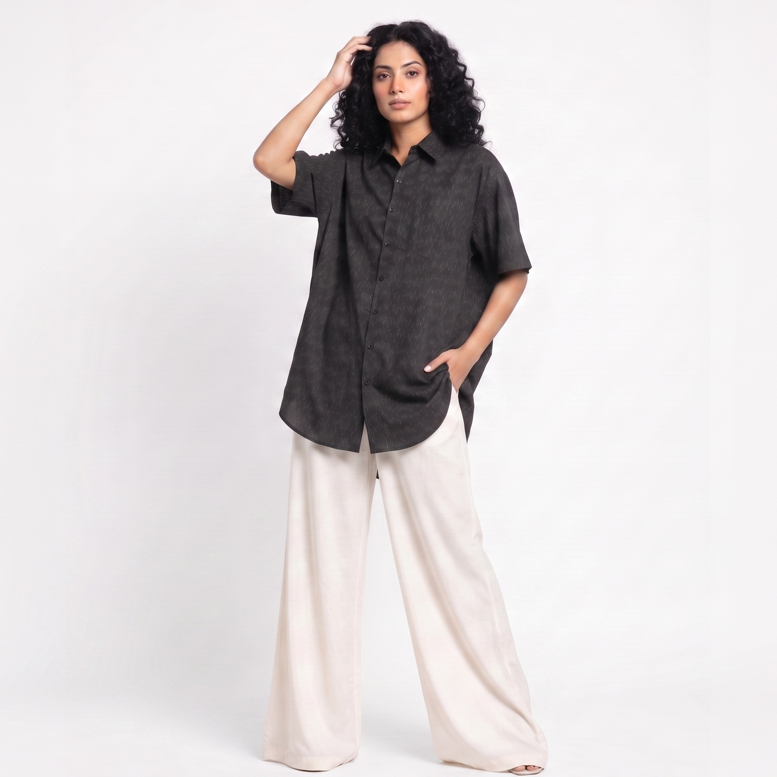 Handwoven Cotton Unisex Shirt - Black
