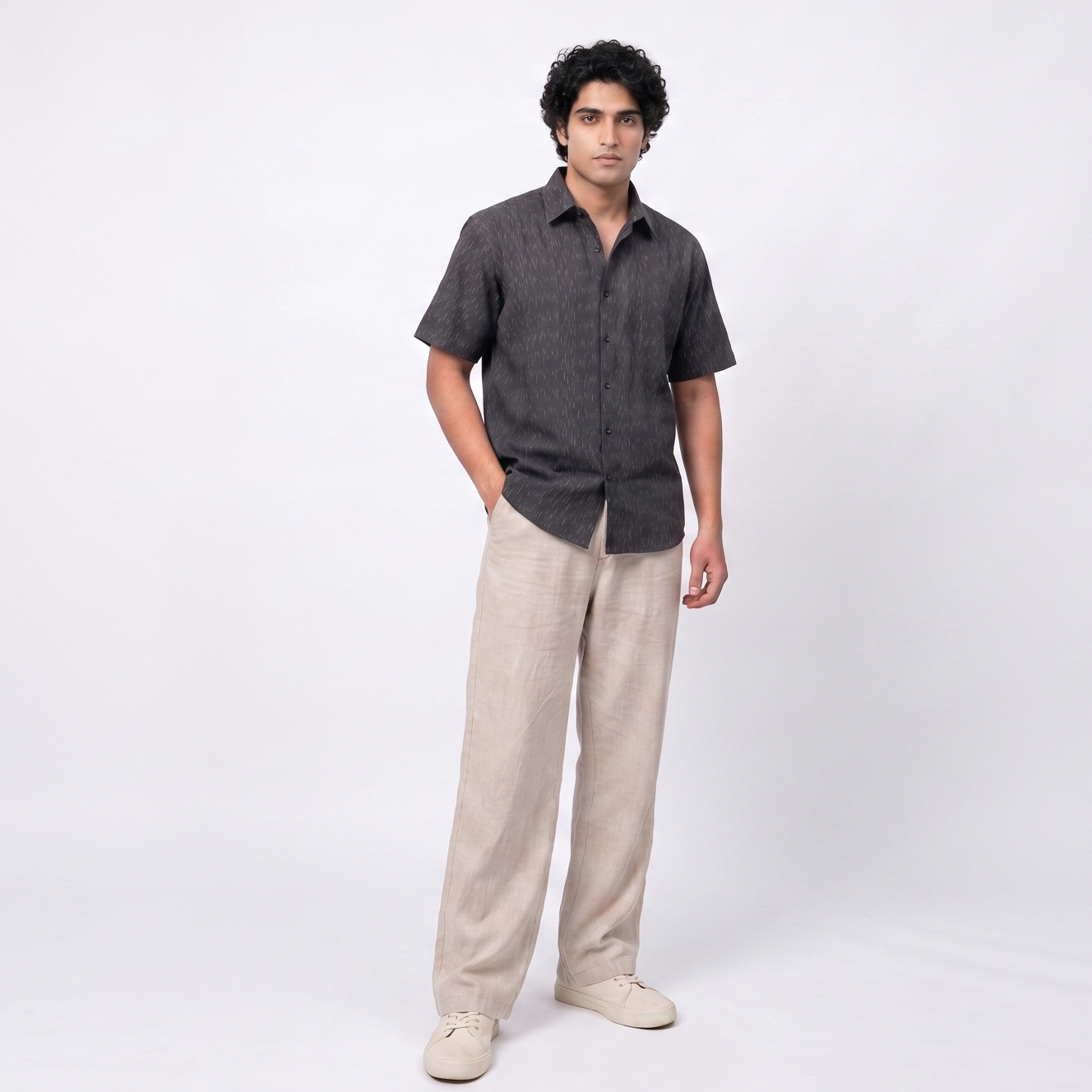 Handwoven Cotton Unisex Shirt - Black