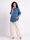 Handwoven Cotton Unisex Shirt - Indigo