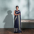 Rekha Ikat Silk Saree - Indigo Silver