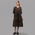 Handwoven Ikat Silk Anarkali Dress- Black