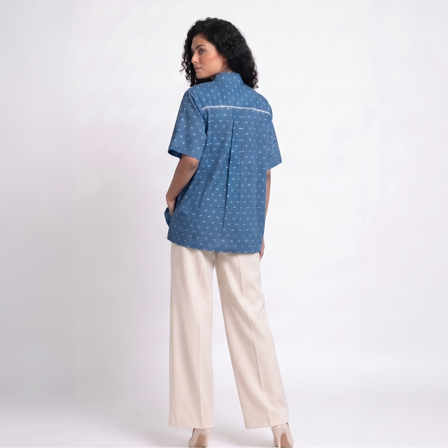 Handwoven Cotton Unisex Shirt - Indigo