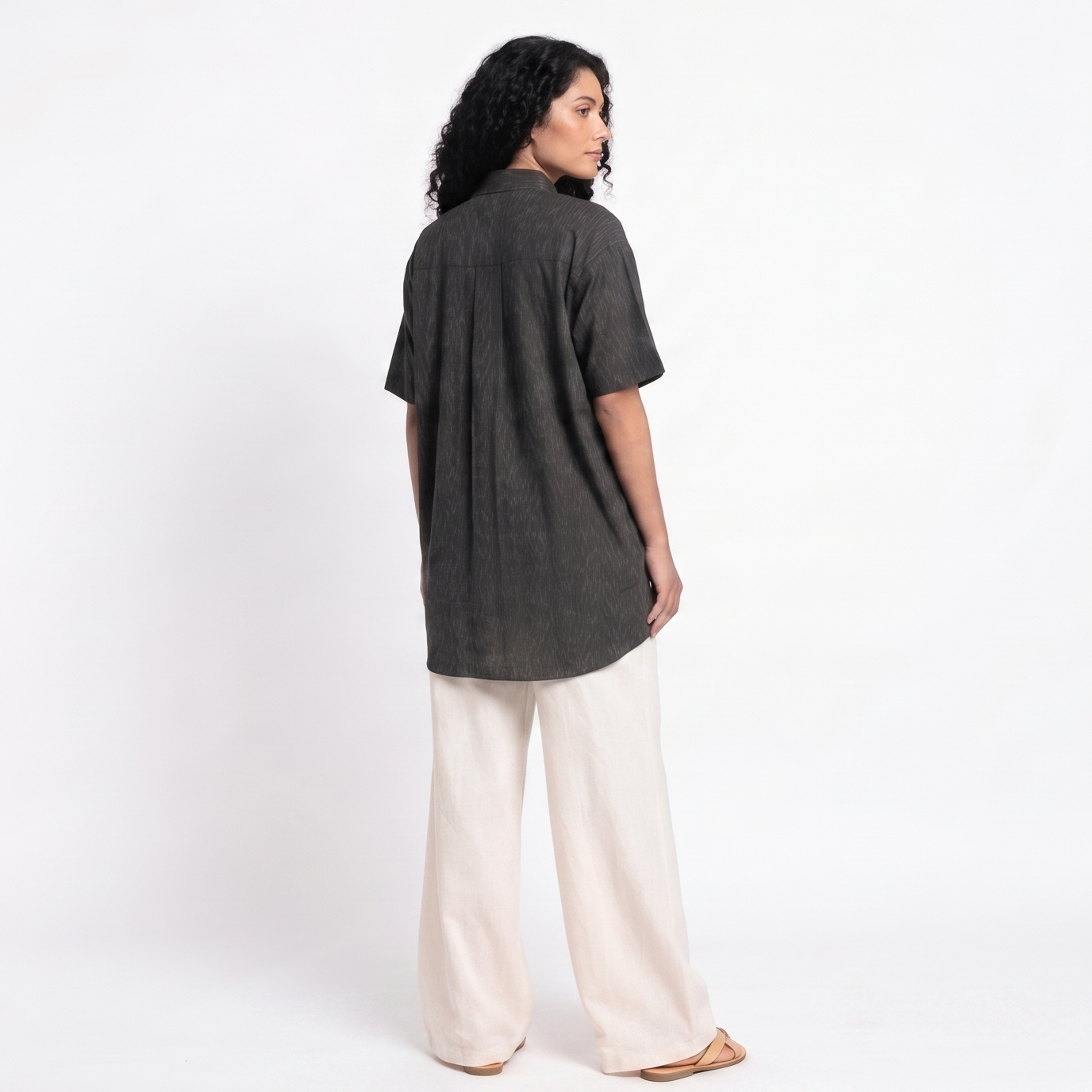 Handwoven Cotton Unisex Shirt - Black