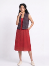 Handwoven Ikat Tussar Silk Vest-  Purple