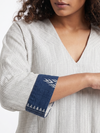 Handwoven Kotpad Kaftan Dress - Ivory Blue