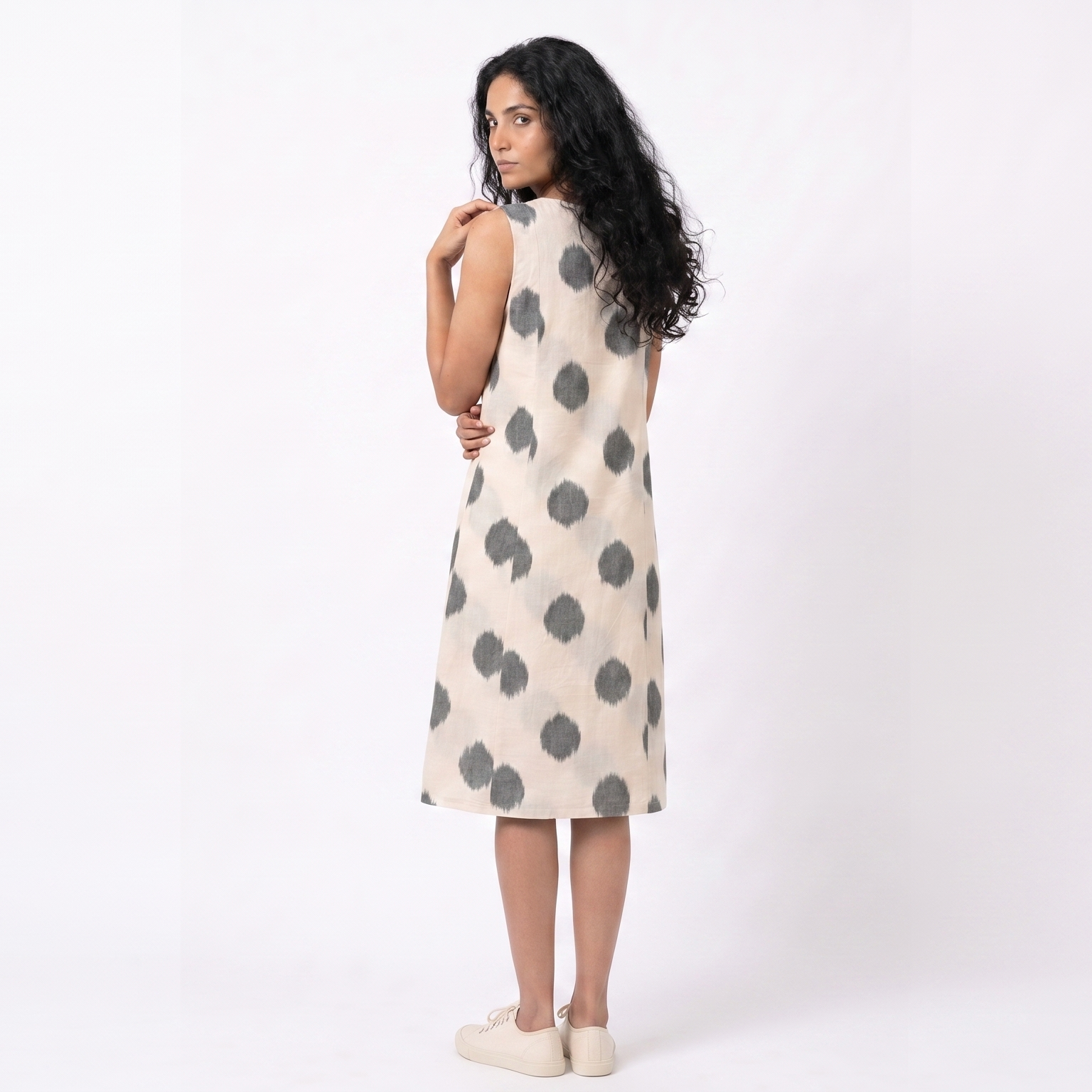 Handwoven Cotton Slip Dress- White
