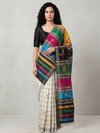Rangoli Handwoven Mulberry Silk- Black/Multi