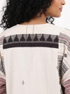 Handwoven Kotpad Medium Jacket - Ivory red black