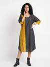 Handwoven Ikat Silk Kurta Dress- Gold