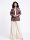 Handwoven Ikat  Ahimsa Tussar Silk Jacket- Purple