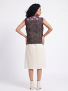 Handwoven Ikat Tussar Silk Vest-  Purple