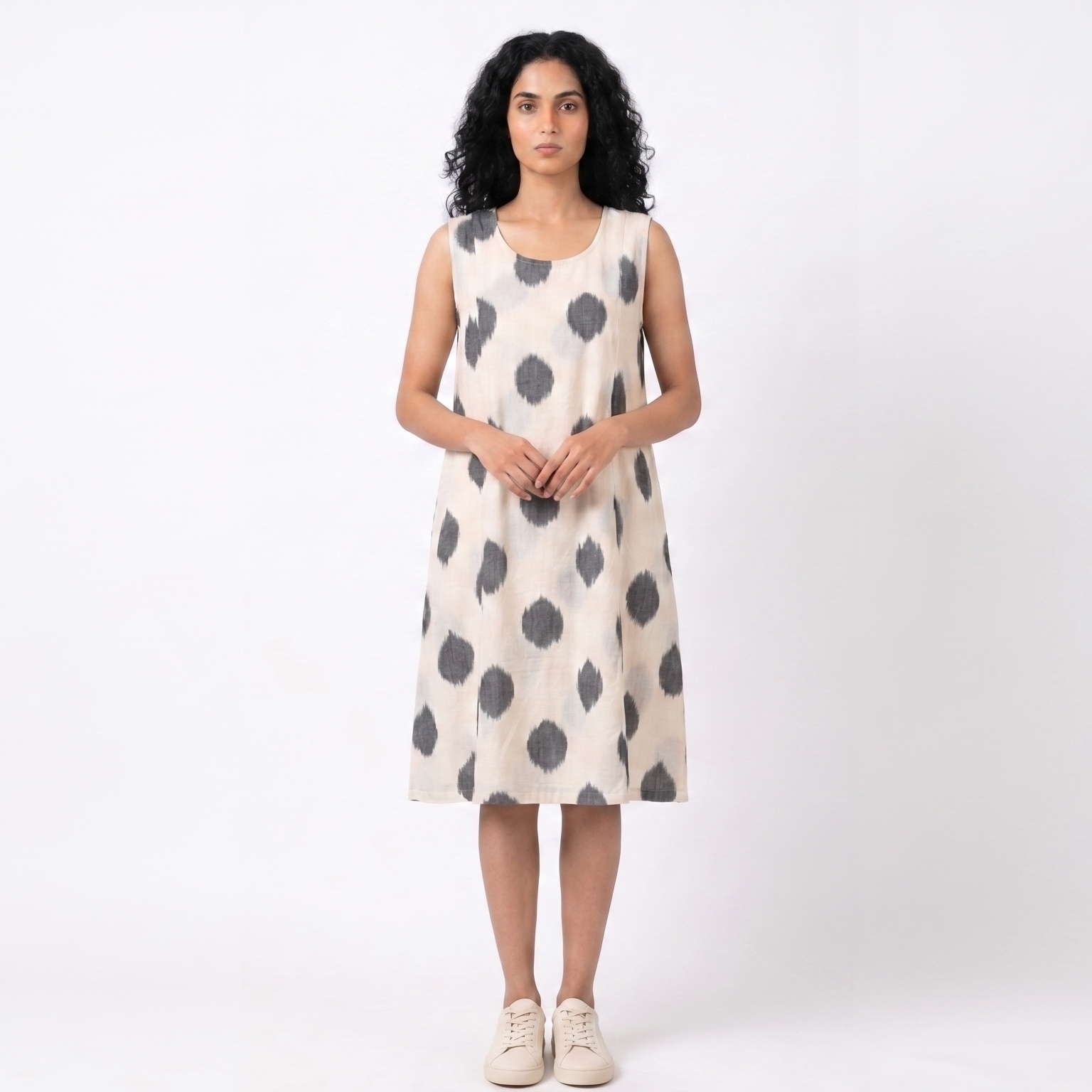 Handwoven Cotton Slip Dress- White