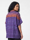 Handwoven Ikat Ahimsa Silk Shirt (Bijli) - Purple
