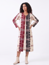Handwoven Kotpad Long Jacket - Ivory red black