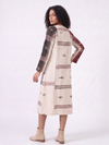 Handwoven Kotpad Long Jacket - Ivory red black